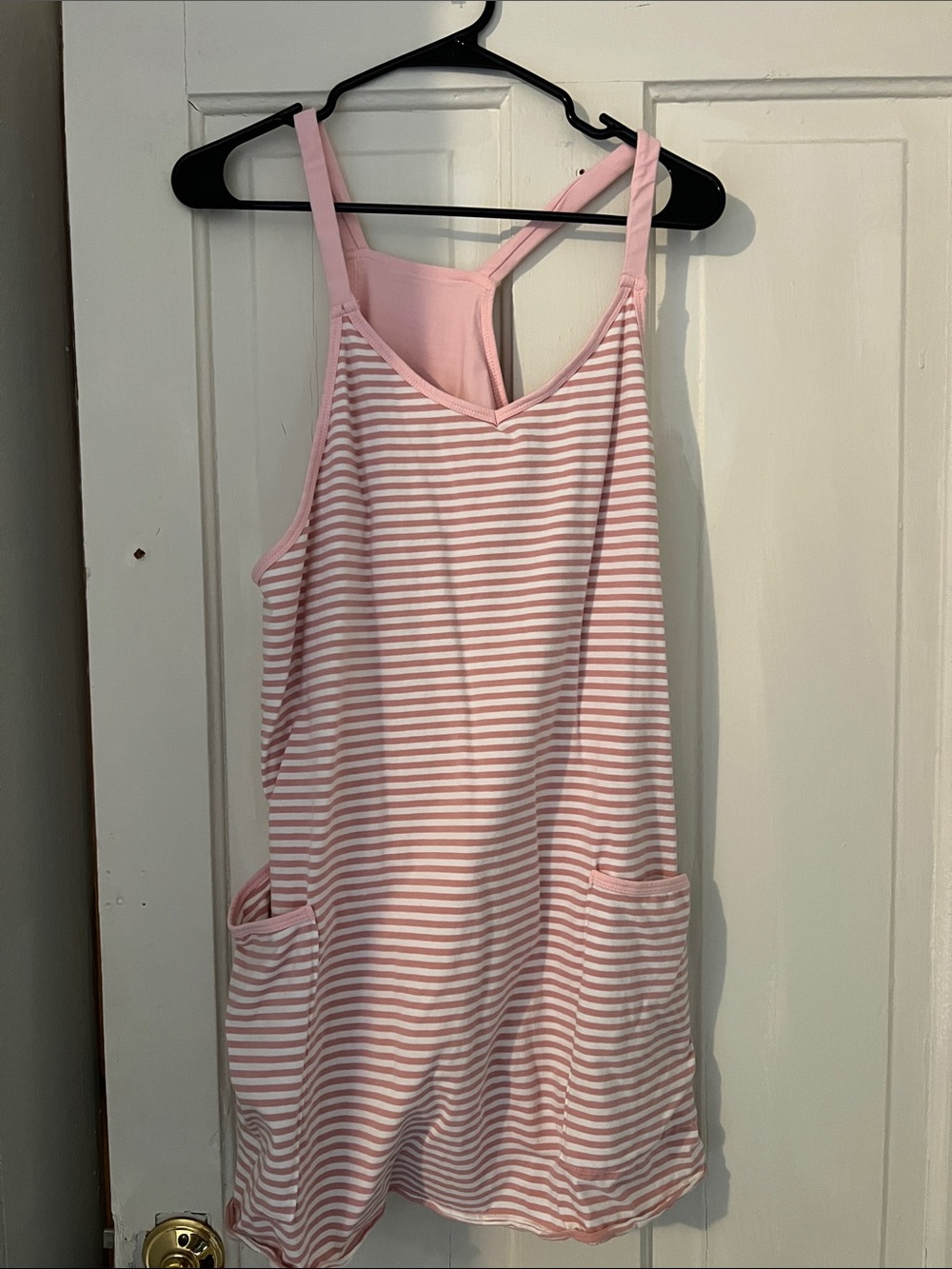 Women's Pink Striped Tank jumpsuit
